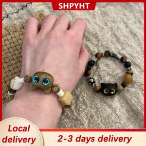 [COD] SHPYHT Local delivery Ship within 24 hours New Cute Little Black Cat Bracelet For Women Men Fashion Funny Cartoon Animal Beaded Bracelet Trendy Couple Friend Jewelry Gifts
