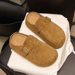 Free Shipping Thick-Soled Slip-On Half-Slipper Sandals For Women 2026 New Autumn Collection Height-Increasing Casual Style