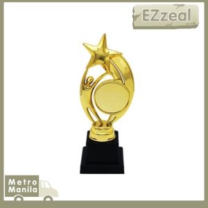 22cm Five Star Trophy For Awards Plastic Gold Trophy