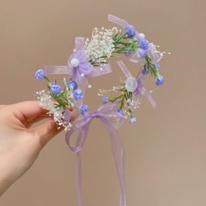YESMILE Sweet Artificial Flower Crown Party Headwear Children Hair Accessories Floral Hair Hoop Fashion Wedding Headband Girls Gift