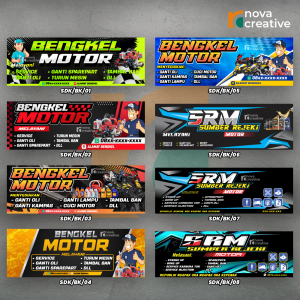 Banner Bengkel Sepeda  Spanduk Custom Desain Suka-Suka