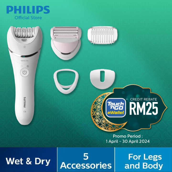 Philips Series 8000 Wet and Dry Epilator BRE710/00 | Lazada