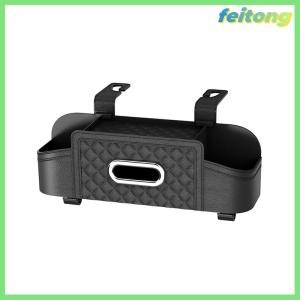 【feitong】🚕🚕【HOT SALE】 Multifunctional Car Seat Back Leather Tissue Storage Box Phone And Tablet Stand Place Water Cup Portability Trash Hook Bag
