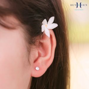 Khuyên Tai Bạc Nụ Đá Trắng Tròn Duy Hiển Đầy Đủ Các Size Dễ Đeo Đơn Giản Cá Tính