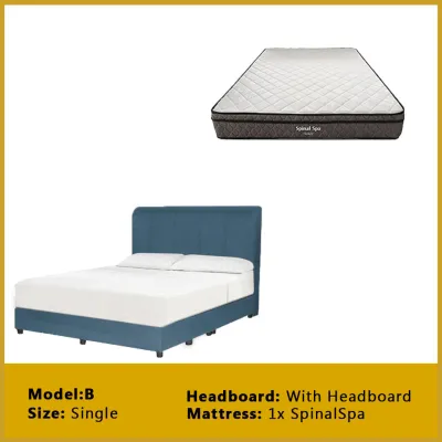 Living Mall Gracie Divan Bed Frame with Foam Padded Headboard w/ Mattress - All Sizes