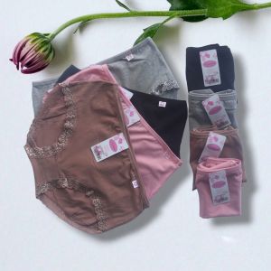 CELANA DALAM WANITA  4 PCS KATUN LEMBUT RENDA