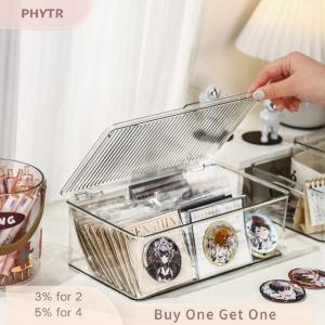 PHYTR HOT Desktop Storage Box Transparent Desk Stationery Hand Account Storage Box Large Capacity Drawer Cosmetic Organizer Box