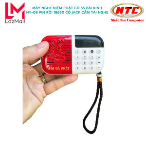 Loa nghe kinh niệm phật HY08 có sẵn 55 bài có khe gắn thẻ nhớ / cổng cắm tai nghe 3.5mm / pin rời 18650 / pin trâu 20h / tùy chỉnh phát lại / dây đeo (màu ngẫu nhiên) Nhat Tin Authorised Store)