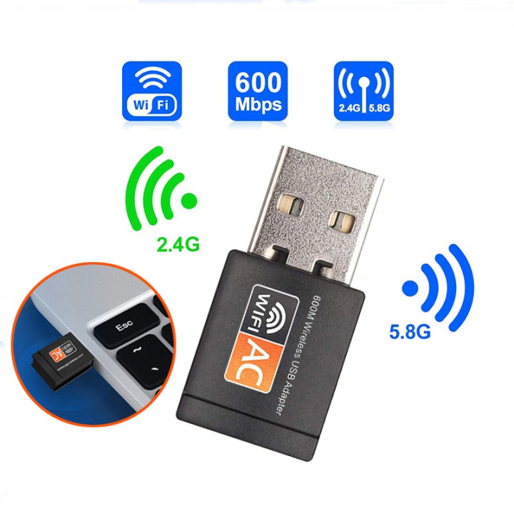 600Mpbs Wireless WiFi Adapter, USB Wifi Dongle 600M High Speed