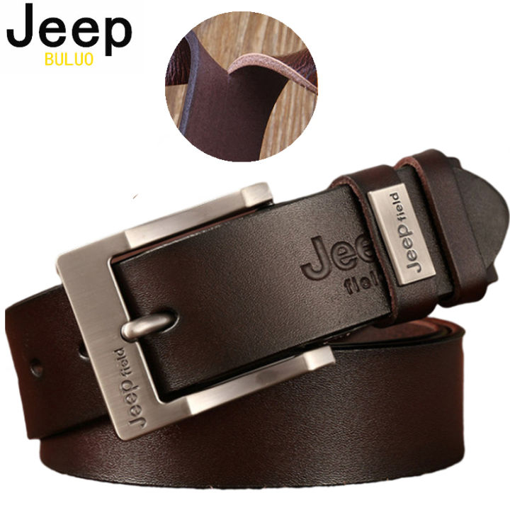 JEEP New Leather Belt Luxury Vintage Metal Pin Buckle Design Belt Brand  Strap Men's Jeans Designer Strap Men's High Quality Lazada PH