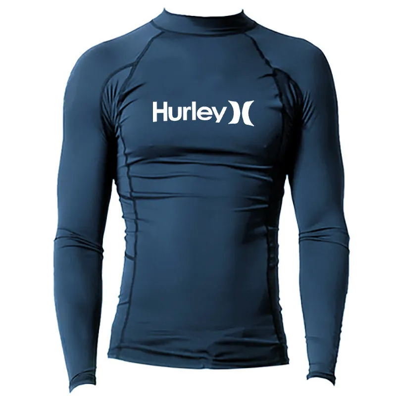 4XL UPF 50+ Men Rash Guards Beach Long Sleeves Surfing Swimming Top Shirts  Water Sports Gym Wetsuits Quick-Drying Suit