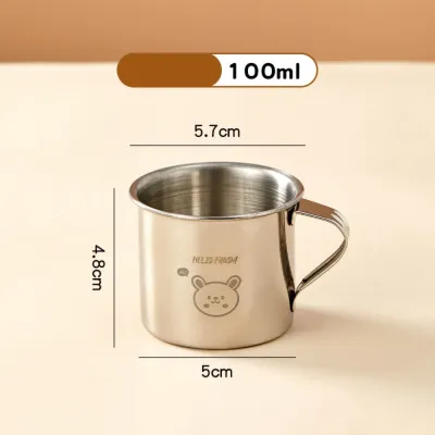 JIYAN2866 with Handle Tea Milk Cup Anti Drop 304 Stainless Steel Kid Water Cup Durable Childrens Cup