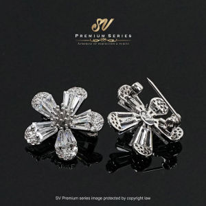 Sv Premium Pin Tudung Bunga Kerongsang Tudung Flora Shiny Diamond Flower Hijab Pin Exclusive Scarf Brooch With Gift Box