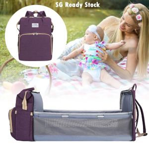 Backapack Large Capacity Baby Crib with Foldable Multifunctional Diaper Bag