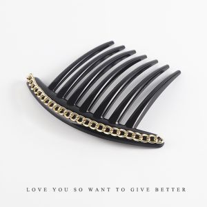 Sirkam Sanggul 10.3cm Import Rambut Modern dengan Aksesoris Mutiara Warna Hitam 7 Taring Pearl Hair Comb