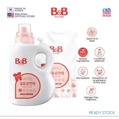 B&B Korea Skin Protection Baby Fabric Softener Jasmine & Rose 1500ML (Bottle/Refill) (EXP DATE:2026/08)