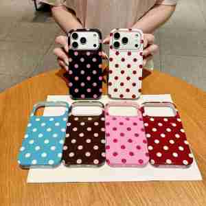 Shockproof Polka Dot Soft TPU Back Phone Case For iPhone 17 Pro Max 16 Plus 15 14 Anti-scratch Slim Cute Protection Cover Funda