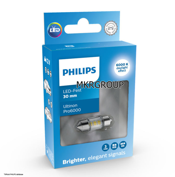 Lampadina LED Philips Ultinon Pro6000 Per Auto - Festoon 38mm, 4000K, 12V, Luce Bianca Calda - Foto 2
