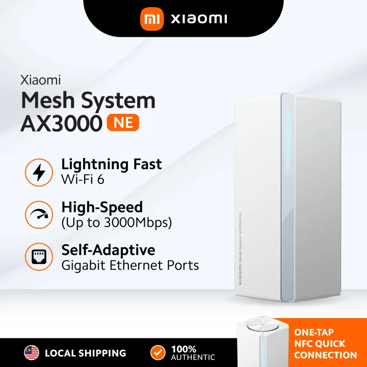 Xiaomi Mesh System AX3000 NE | Wi-Fi 6 Technology | 3000Mbps Wifi Speed | NFC One-Tap Connect | App Pairing & Control