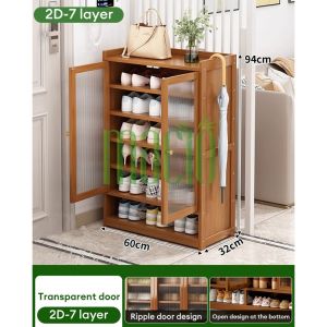 RRH Shoe Cabinet Flip Savers Organizer Storage Shoe Racks Multiply-Layers  3/4 Doors Shoes Storage Living Room Bamboo