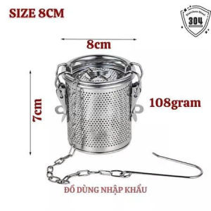 Lồng hầm xương INOX 304 giỏ ọc gia vị nồi phở lọc trà inox có nắp có móc treo tiện lợi