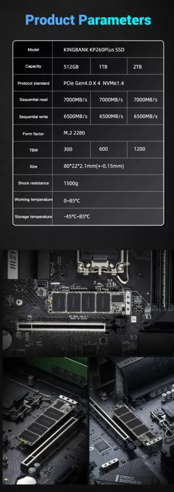 KINGBANK KP260 Plus M.2 PCIe Gen 4.0*4 SSD 512GB 1TB | Lazada