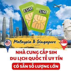Sim Du Lịch Singapore Malaysia 4G/5G – 1 Sim Dùng Chung 2 Nước Full Data Sóng Mạnh Check Map Lướt Web Siêu Mượt - FREESHIP - CHƯA KÍCH HOẠT
