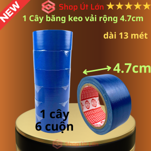 Băng keo vải màu xanh dương rộng 4.7cm dài 13 mét lõi giấy 3mm - 1 cây có 6 cuộn