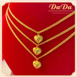 สร้อยคอทองคําแท้ 96.5% จี้หัวใจพีช 3.9 กรัม (18k) เครื่องประดับผู้หญิง ทอง แท้ หลุด จำนำ