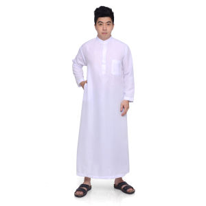 Jubah Gamis Pria Dewasa Panjang Muslim Putih Polos