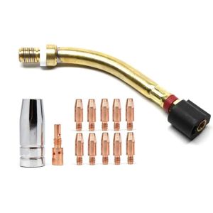 Cornerr 145.0076 145.0015 004.0012 Gas Nozzle Shroud Contact Tip Adaptor Goose Neck TB25 25AK MB25 TB MB 25 250A MIG Welding Torch N7Y3P