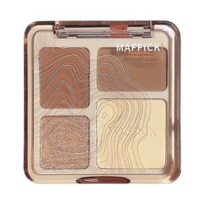 MOKARUYIN MAFFICK พาเลทแต่งเค้ารูปไฮไลท์สำหรับใบหน้าแก้มจมูกและคิ้ว-แมทท์แอนด์ผงระยิบระยับสำหรับการแต่งหน้าและมิติอย่างเป็นธรรมชาติ