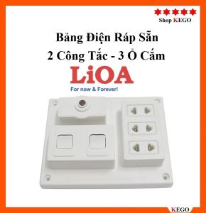 Bảng điện nổi Lioa lắp sẵn 3 ổ cắm và 2 công tắc 15A