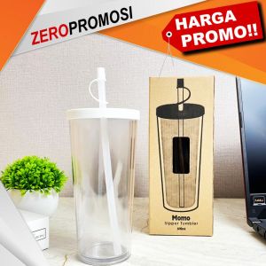 Souvenir Custom Momo Sipper Travel Tumbler Sedotan