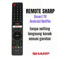 TANPA SETTING & GRATIS BATERAI- IPALING LARISI REMOT REMOTE TV SHARP ANDROID TV (TOMBOL NETFLIX) / SMART TV SHARP AQUOS LANGSUNG KONEK KE TELEVISI. 