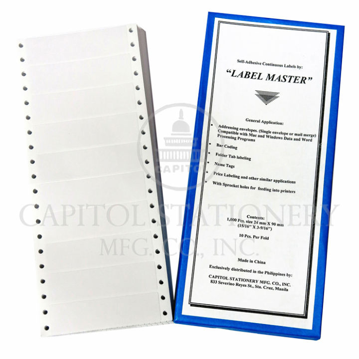 Label Master Computer Labels, 24 mm X 90 mm, box of 1,000 pcs. (Box ...