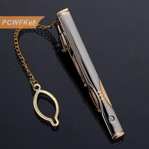 【PCWFKef】 Người đàn ông kim loại đơn giản cà vạt khóa vàng bạc màu Tie Bar Clasp kẹp quan hệ pin thời trang đồ trang sức tinh tế cho món quà cưới