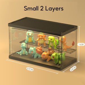 Fully Clear Multiple Layers Acrylic Display Case Blind Box Popmart Figurines Stackable Storage with Rack Shelf