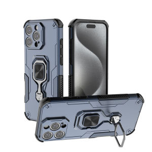 Shockproof Hard Armor Cover For iPhone 16e 16 15 14 13 Pro Max Plus Case Car Magnetic Holder Ring Stand Silicone Protector Coque