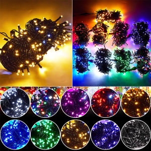 20M Lampu Raya hari raya lights Black Wire Hight Quality Led Fairy Lights LED light strip waterproof Outdoor Fairy Lights Garland Black Wire Hari Raya Decoration 2024