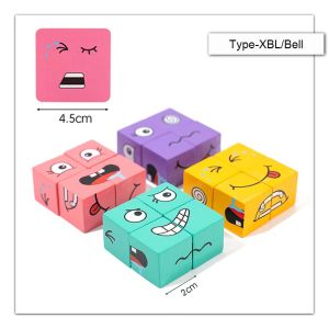 Face Changing Game Wooden Face Changing Game Expression Puzzle Children Match Puzzles Expression Toys Board Games for Kids