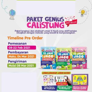 PAKET GENIUS 12 JAM JAGO CALISTUNG BUKU ANAK PINTAR MEMBACA MENULIS BERHITUNG MATEMATIKA