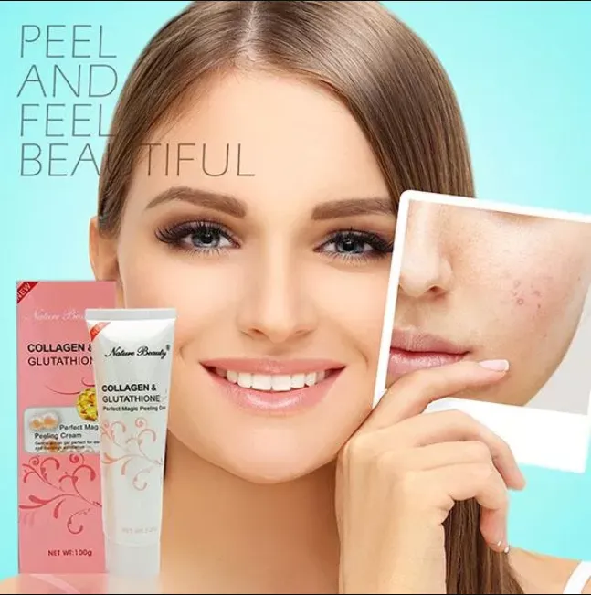 nature beauty collagen and glutathione perfect magic peeling cream  Autentic & Gel 100g Smoothing Designed and formulated in the USA. Nature Beauty Collagen and Glutathione