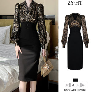 ZYHT EraVogue เดรสผู้หญิง เดรสสีครีม เดรสทรงเอ เดรสซาติน เดรสทำงาน เดรสไฮโซ เดรสวินเทจ เดรสออกงาน เดรสปาร์ตี้ ชุดราตรี 21506