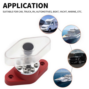 Ground Power Distribution Block Bus Bar Positive Negative Insulated Busbar Terminals 180A 300A for Auto Car