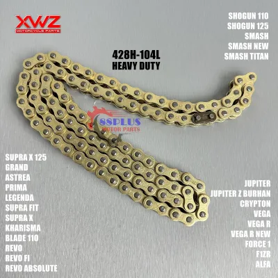 RANTAI RODA RANTAI MOTOR 428H-104L SUPRA X 125 REVO FI BLADE 110 KHARISMA JUPITER Z BURHAN SMASH 110 NEW SHOGUN 125 GRAND VEGA R NEW BLITZ ATHLETE