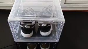 Acrylic Stackable Shoe Magnetic Shoe Organizer Clear Sneaker Storage Cases Shoe Rack Home Decor