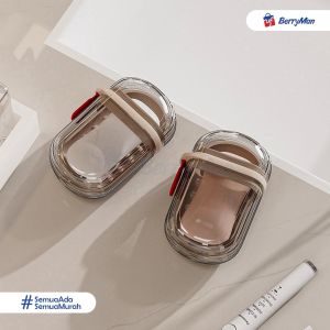 Tempat Sabun Batang Travel Friendly Portable Case Tempat Sabun Transparan Praktis & Minimalis