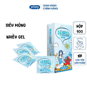Bao Cao Su ELASUN SHUIGONGZHU hộp 100 cái siêu mỏng nhiều gel bcs gia đình nhà nghỉ nội địa trung quốc