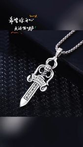 Vintage Fashion Hip Hop Punk Sword Pendant Mens Necklace Halloween Party Jewelry Accessories